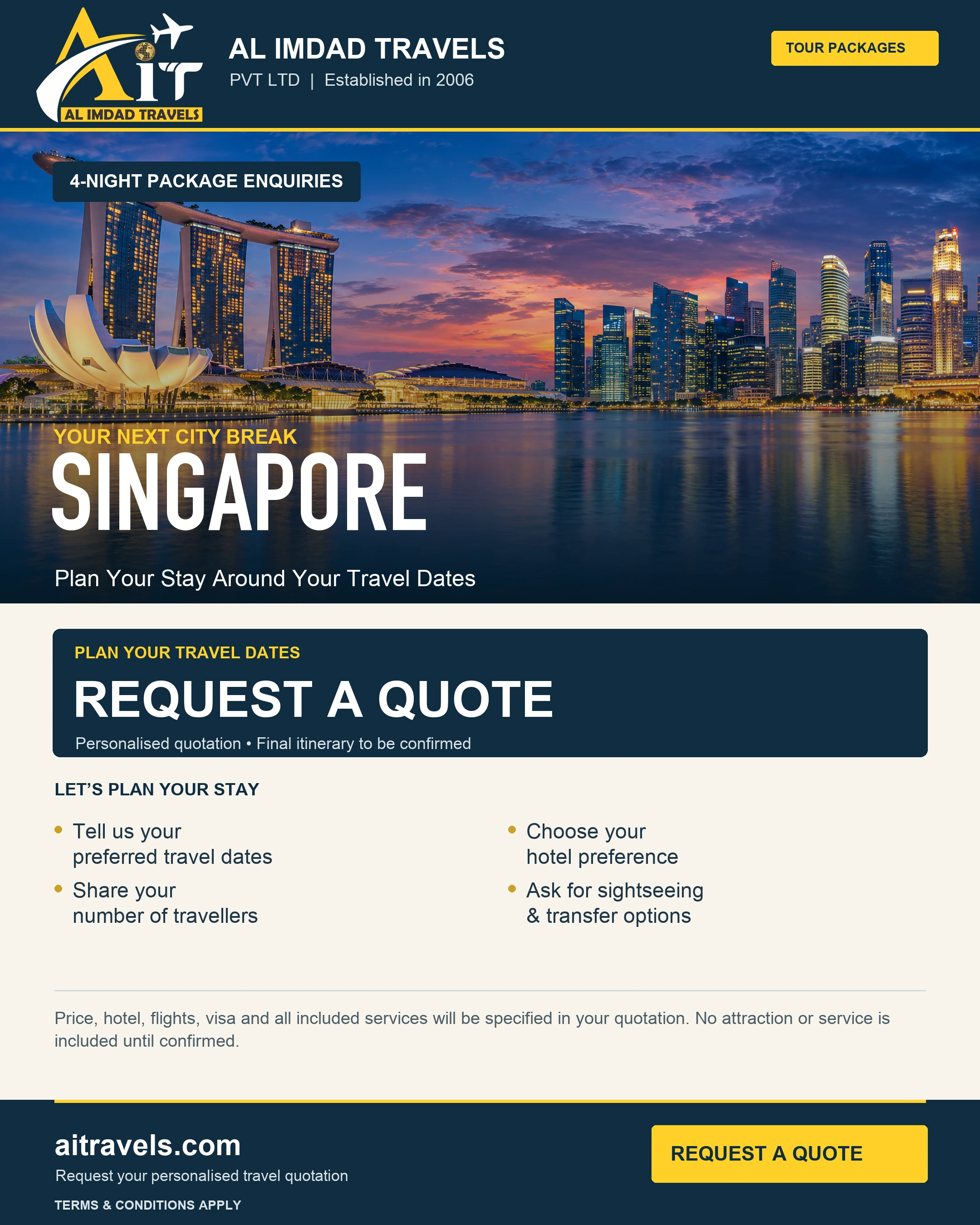 Singapore — 4-NIGHT PACKAGE ENQUIRIES — Request a Quote
